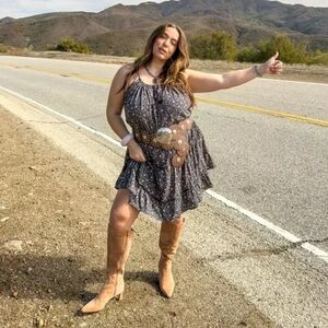 Torrid Festi Adjustable Tassel Halter Tiered Oversized Dress 3X NWT